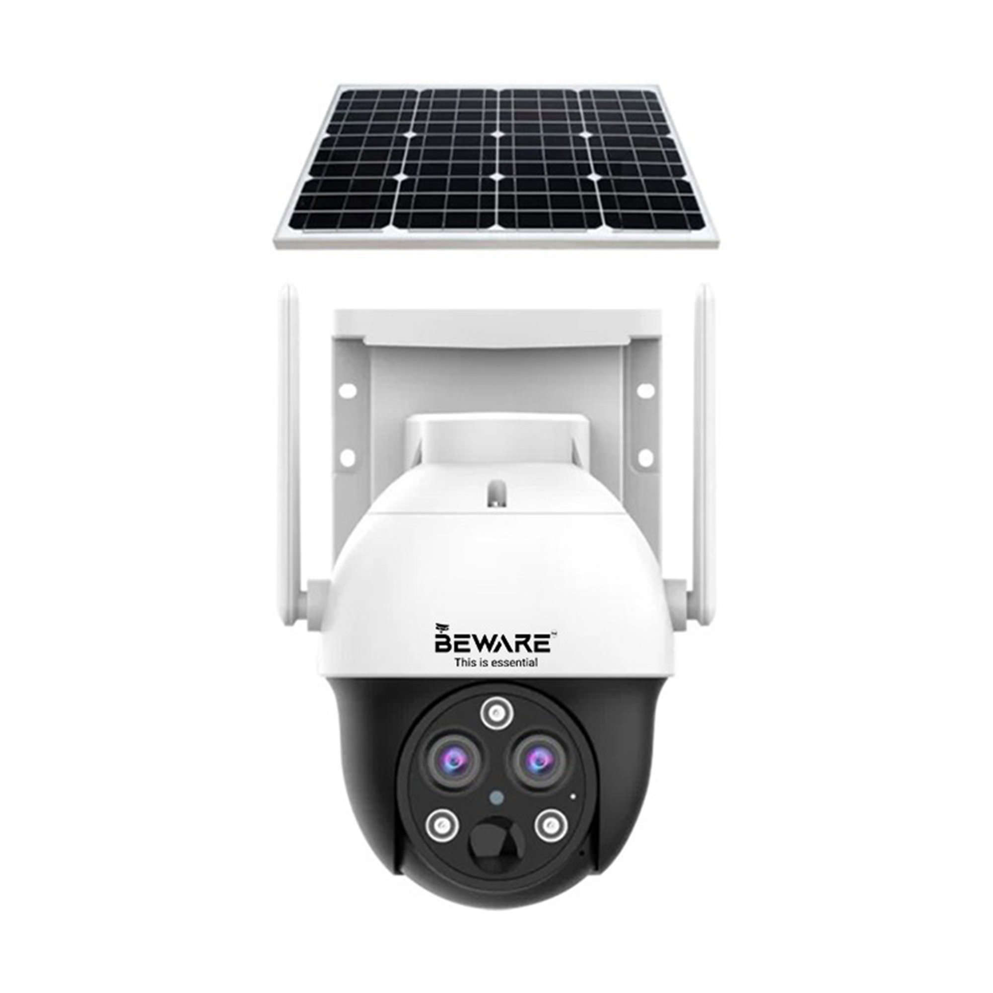 BEWARE 4MP 4G Solar Dual Lens Mini PT Camera | Outdoor Wireless PTZ Surveillance Camera